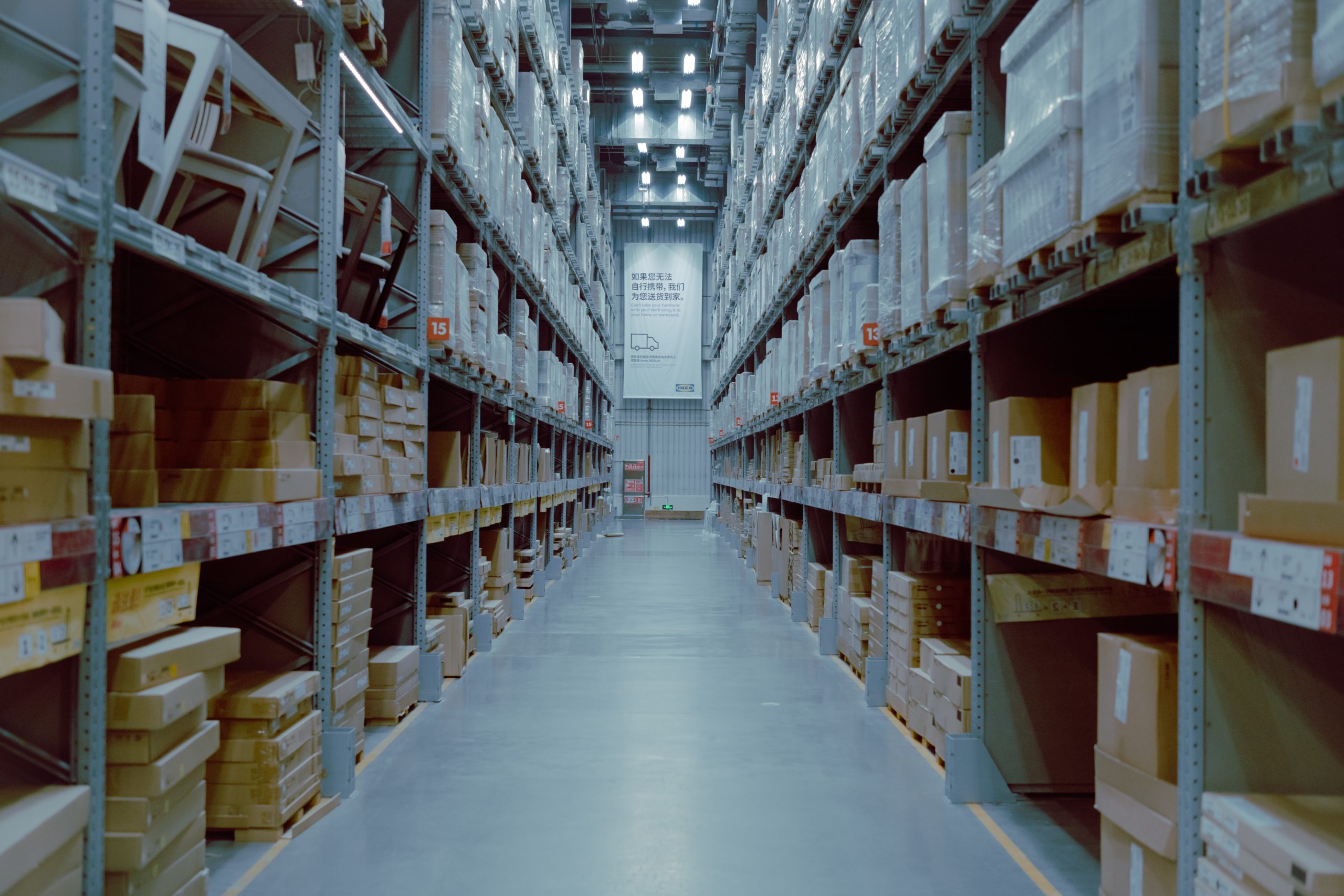 A MSF supply warehouse with shelves full of boxes.